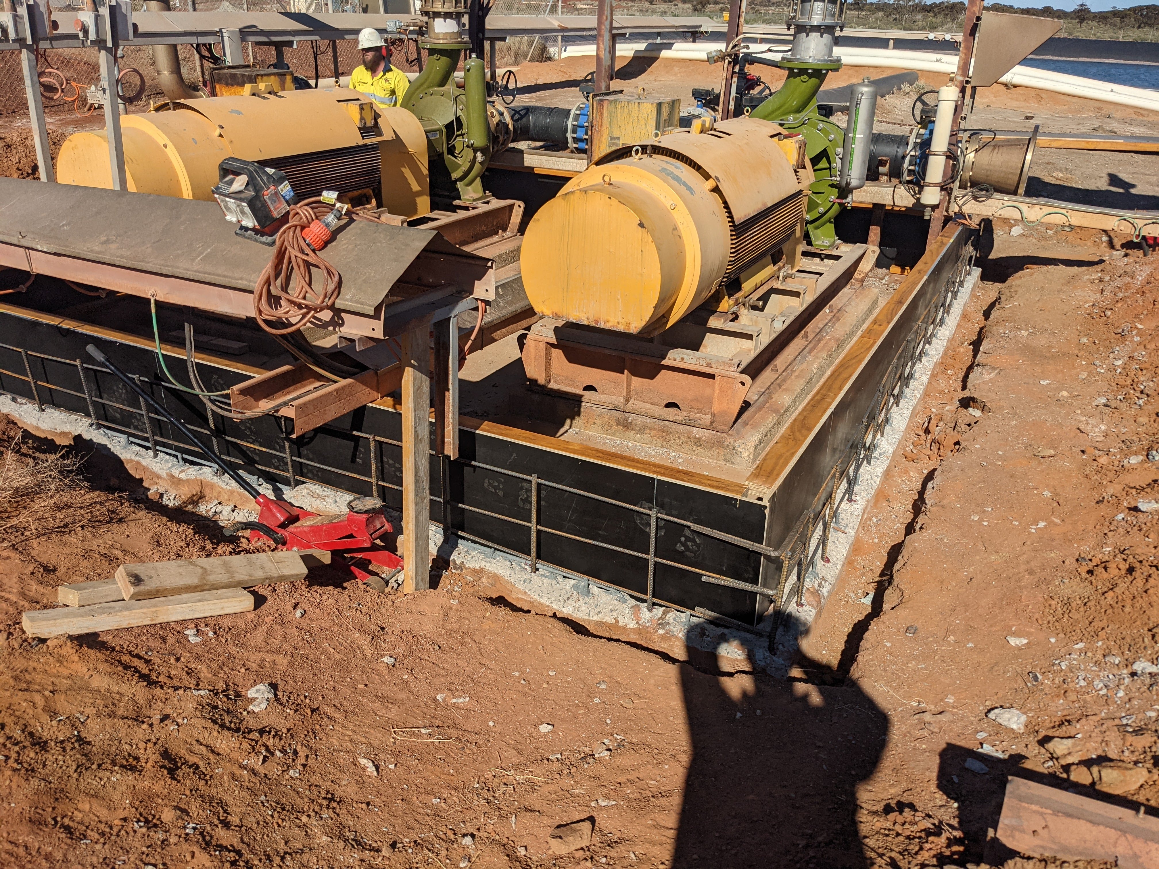 Concrete footing formwork installation at mine site by Phoenix Goldfields